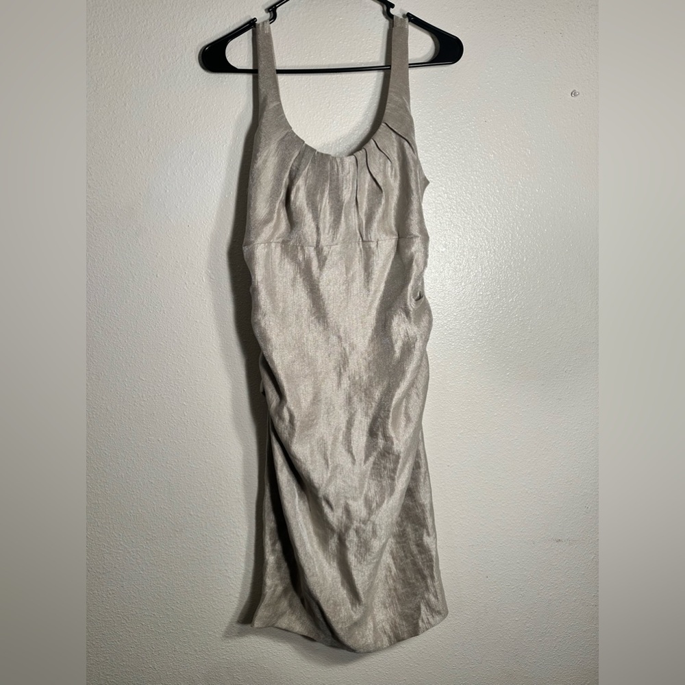 Fancy suzi chin by maggie boutique size 10 scrunch metallic party dress - Picture 4 of 11